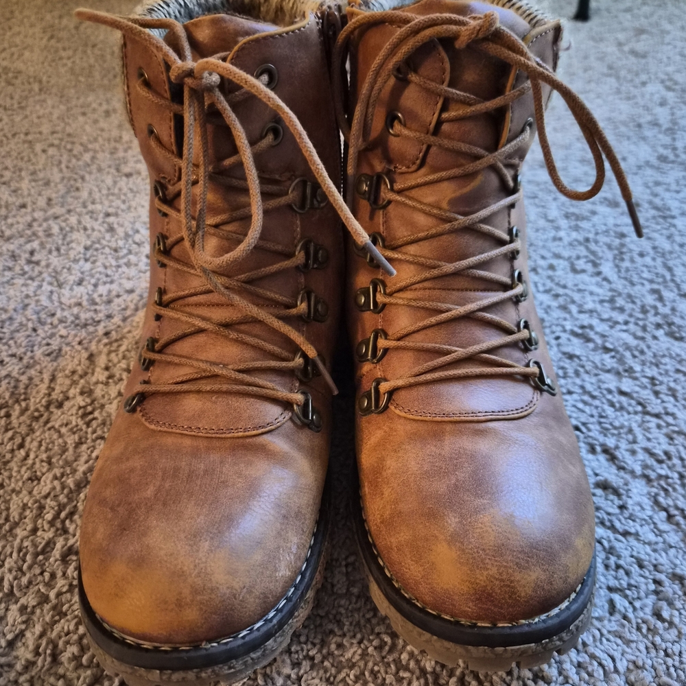 Patrizia Brown Lace-Up Boots